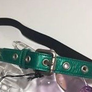 NWT PATRIZIA PEPE Women's Elastic Thin Waist Belt Emerald Decor